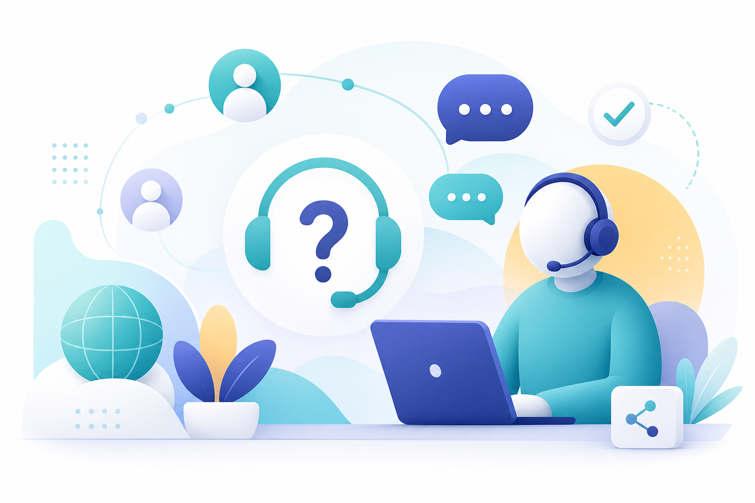 Illustration of helpful customer support